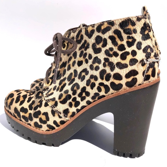 Sperry Top Sider Princeton Ankle Boot women 6M Leopard Print Lace Up High Heel - Picture 3 of 16